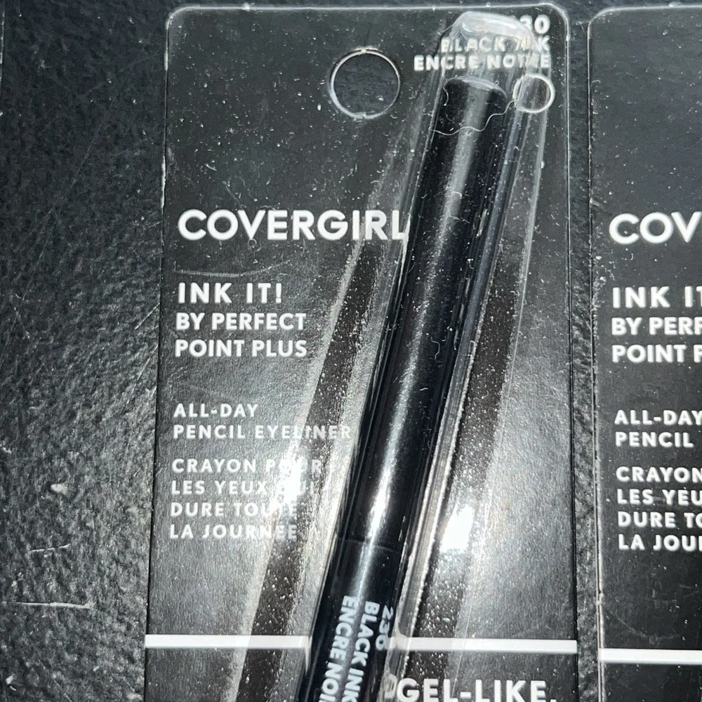 2 Covergirl Ink It! Perfect Point Plus All-Day Eye Pencil #230 Black Ink .006 Oz